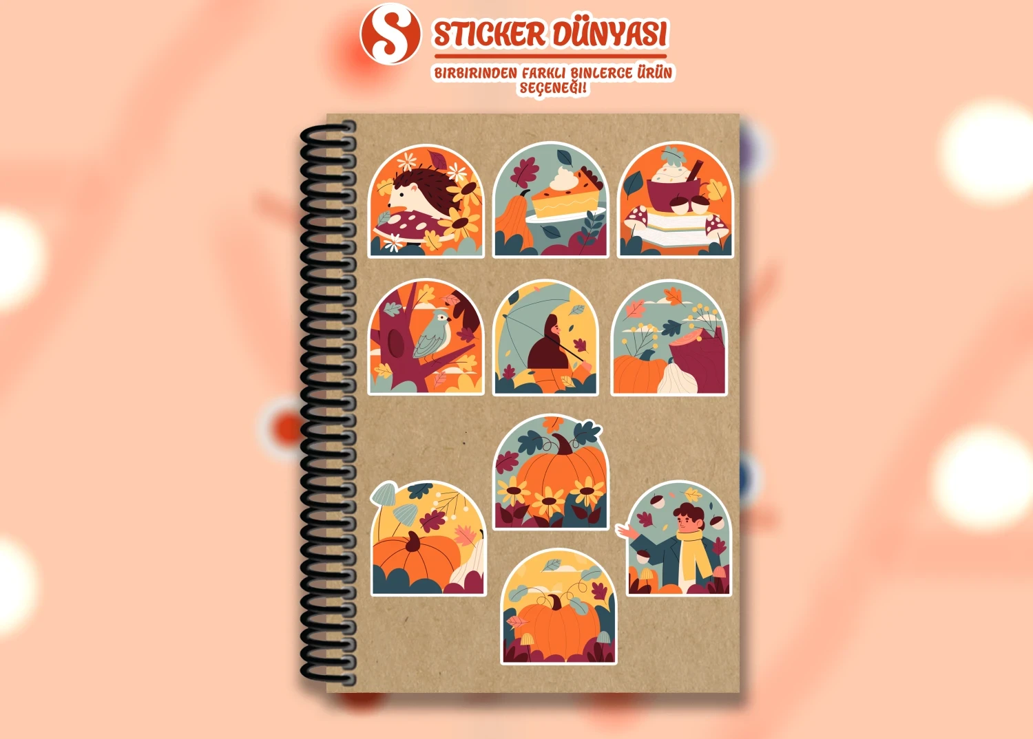 Sonbahar Temalı Yaratıcı Sticker Koleksiyonu (Sonbahar2) görsel 3